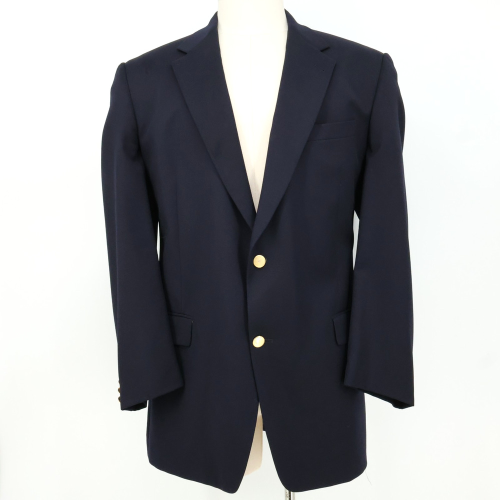 Jack Nicklaus Sport Coat Mens 46L Navy Blue Wool Jacket Lined Blazer Preppy